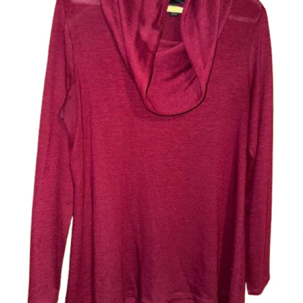 AB Studio Burgundy Cowl Neck Sweater